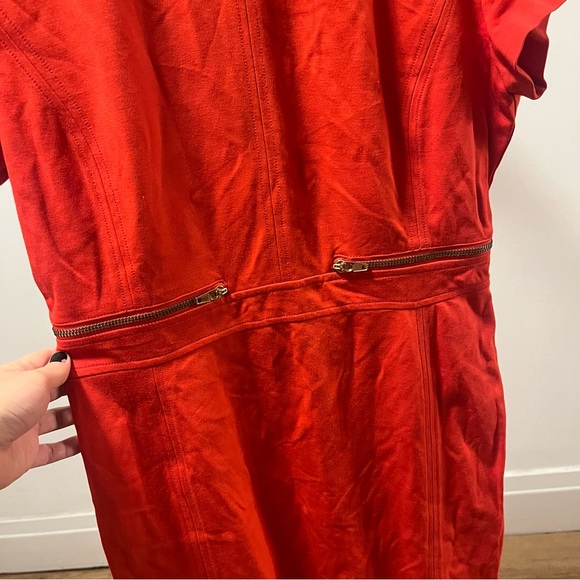 Ava and Aiden Red Work Dress size 8 zipper detailing - Picture 3 of 6